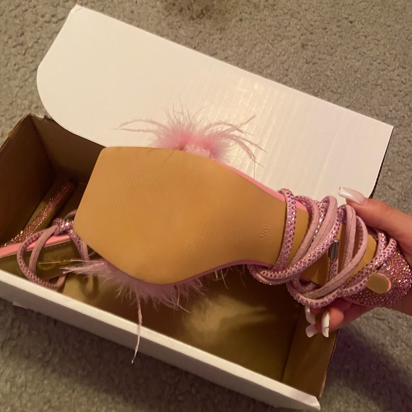 ego brand pink stiletto wrap heels - Picture 4 of 8